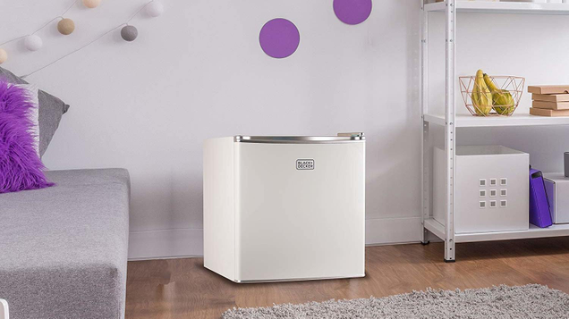 The Black + Decker Compact Refrigerator is short enough to fit under your desk, and can fit a few snacks and drinks for when you don’t want to leave your dorm to head to the dining hall.